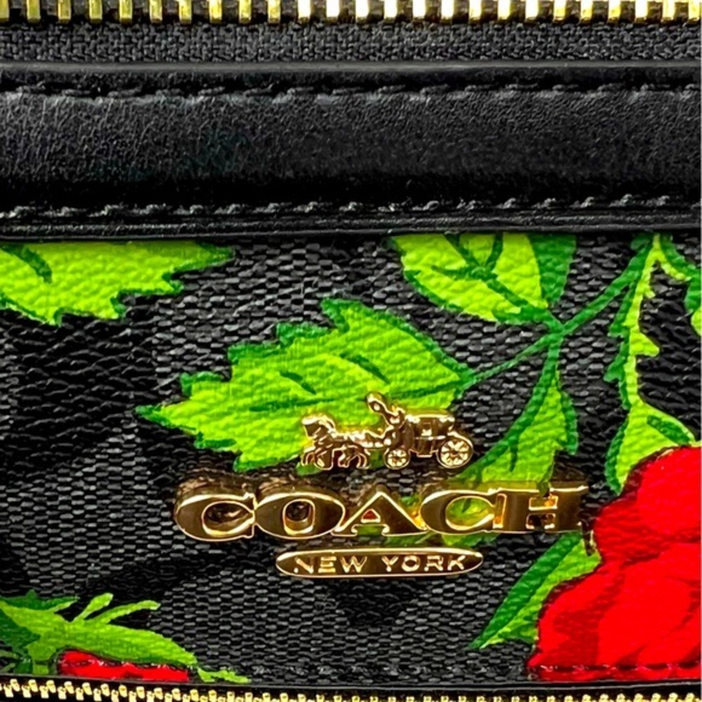 NWT Coach Rowan Satchel In Signature Canvas With Fairytale Rose Print - Picture 7 of 13
